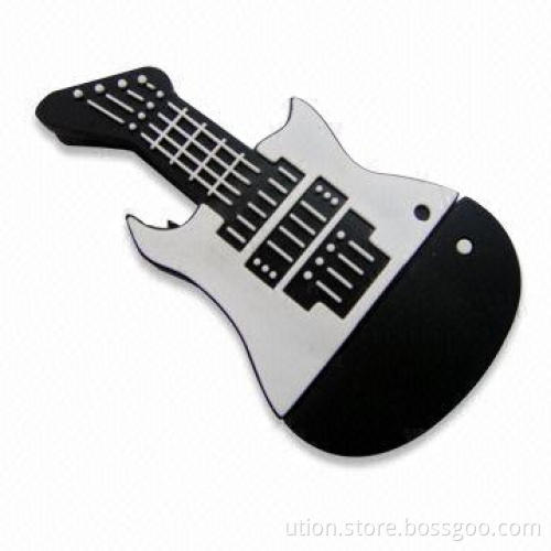 Plastic Guitar USB Flash Drive with 1 to 64GB Memory Capacities, Free Logo and 1.1/2.0 Interfaces